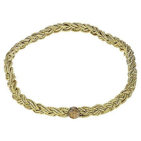 Mia Fashion Headband, Gold Metallic Braided
