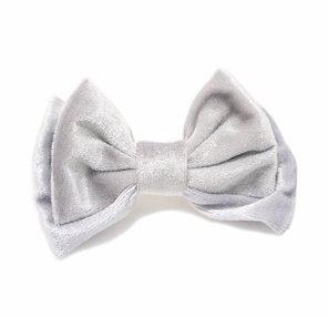Mia Bow Clip Silver Velvet Bow