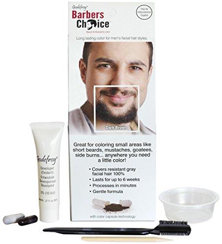 Godefroy Barbers Choice Beard and Mustache Color Single Application Kit, Dark Brown