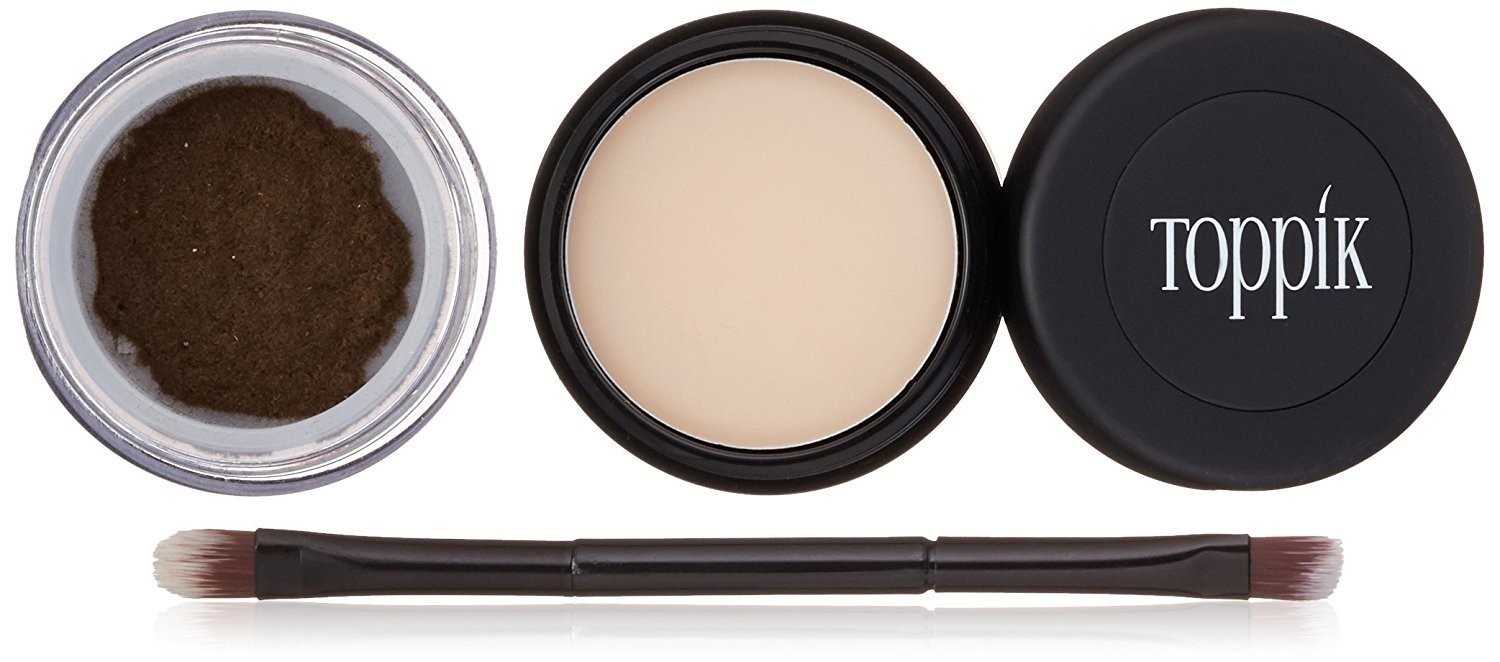 Toppik Brow Building Fiber Set, Medium Brown 1 ea