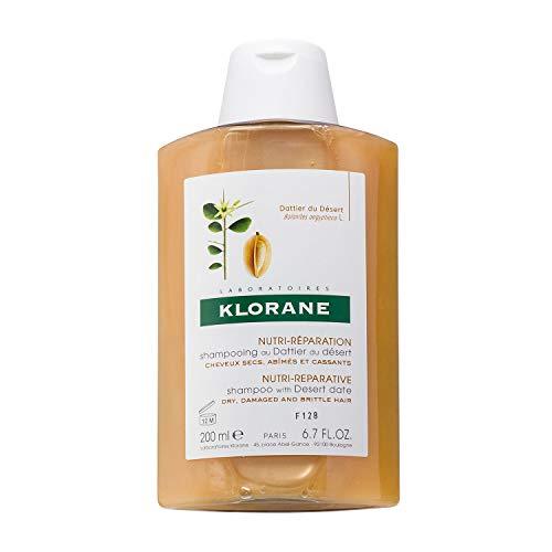 Klorane Reparative Shampoo with Desert Date, Hydrating for Dry, Damaged, Brittle Hair, Split End Treatment, Vegan