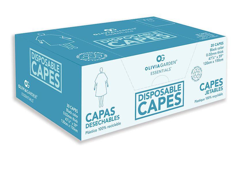 Olivia Garden Black Disposable Capes (47 1/2" X 59") Box Of 20 Capes