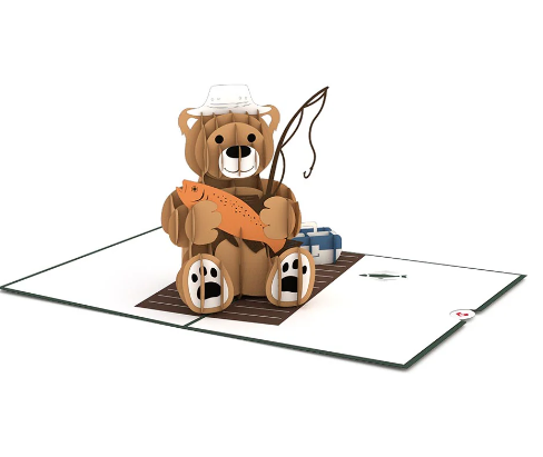LOVEPOP 3D POP UP CARD "FISHING BEAR"