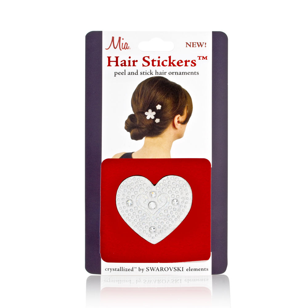 Mia Hair Stickers - Silver Hearts - Large (1 Piece)