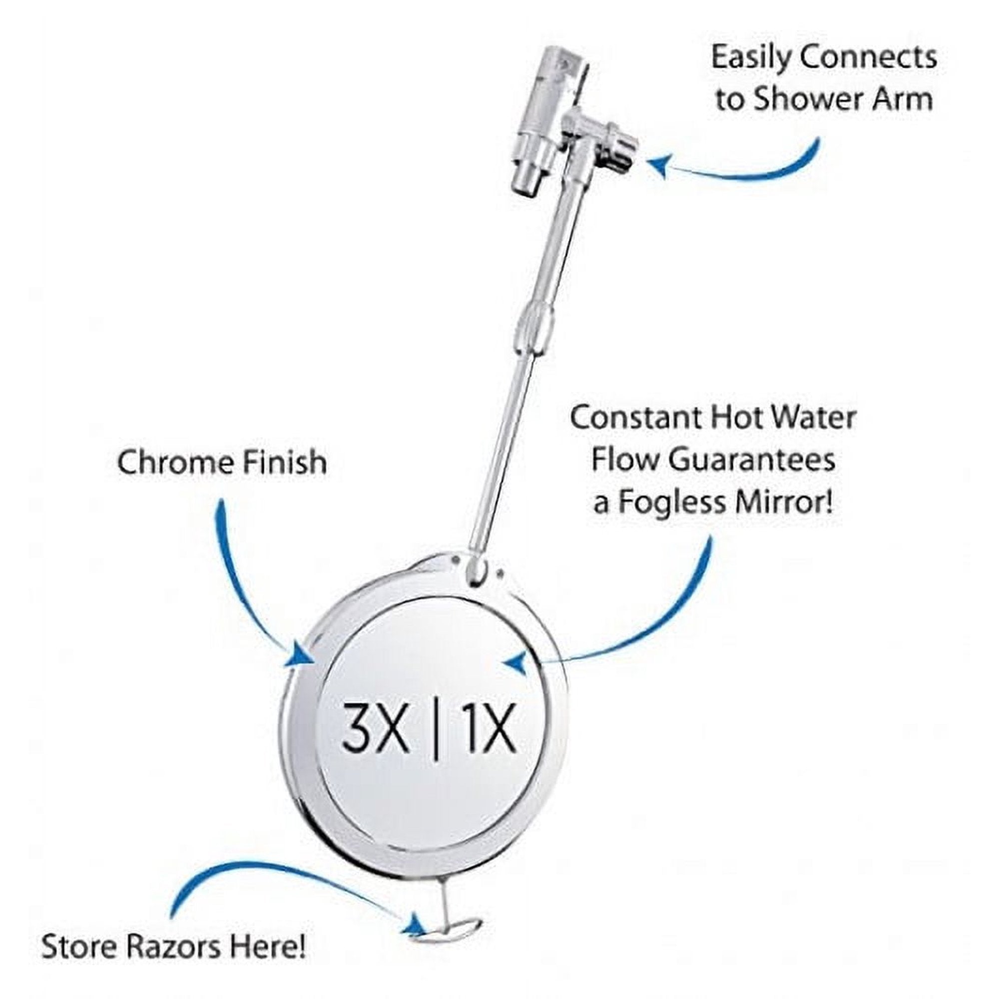 ZDW05 Zadro Dual-Sided Telescoping Fog-Free Shower Mirror