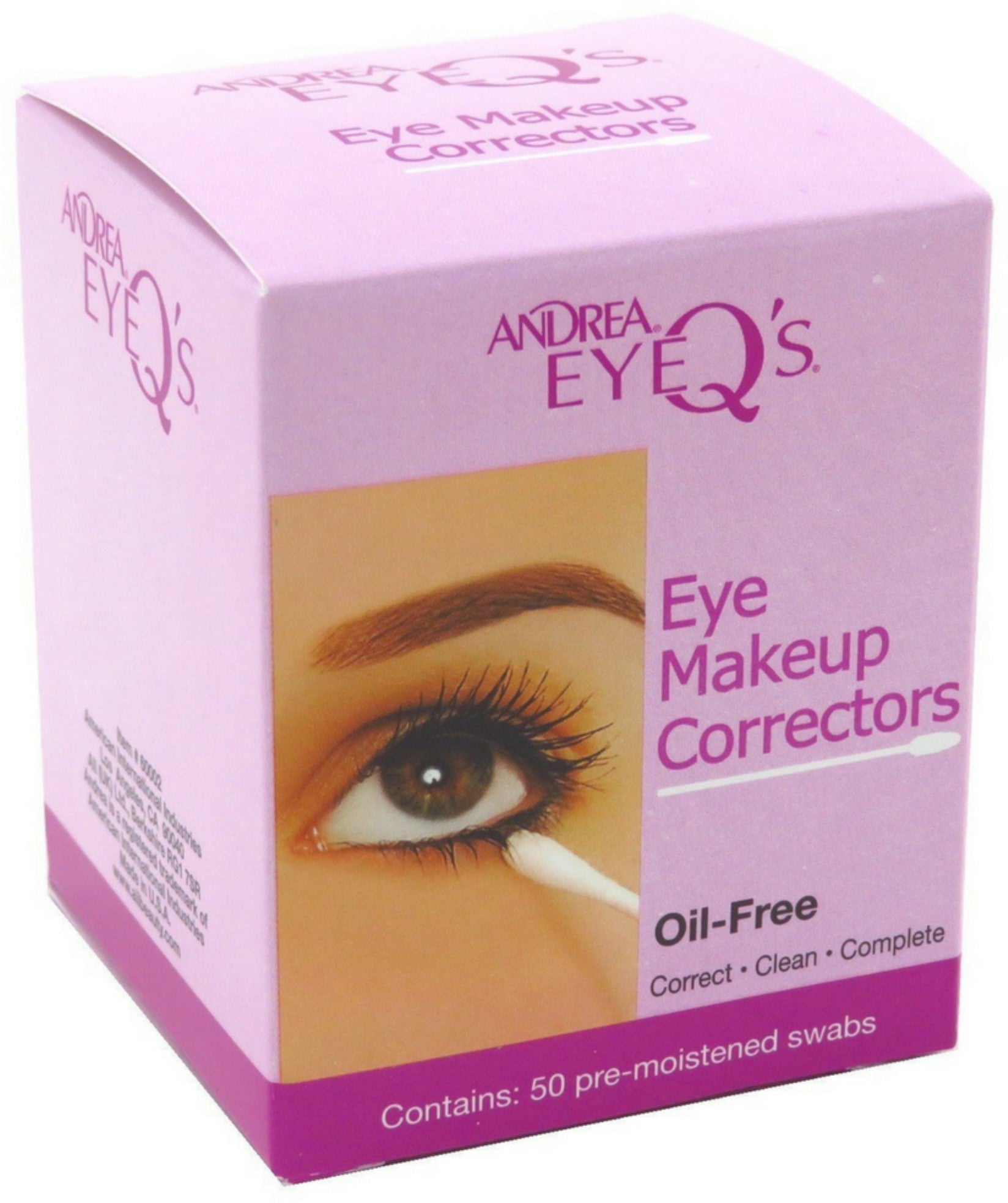 Andrea Eyeq's Oil-free Eye Make-up Correctors Pre-moistened Swabs, 50 Ct