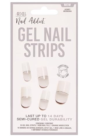 ARDELL UV Gel Nail Wraps, Gel Nail Strips Honey Mooning, 16 Pcs