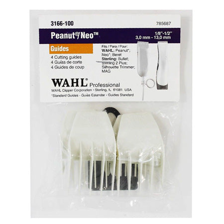Wahl Peanut/Neo– 1/8 " to 1/2 ", White-4PCS