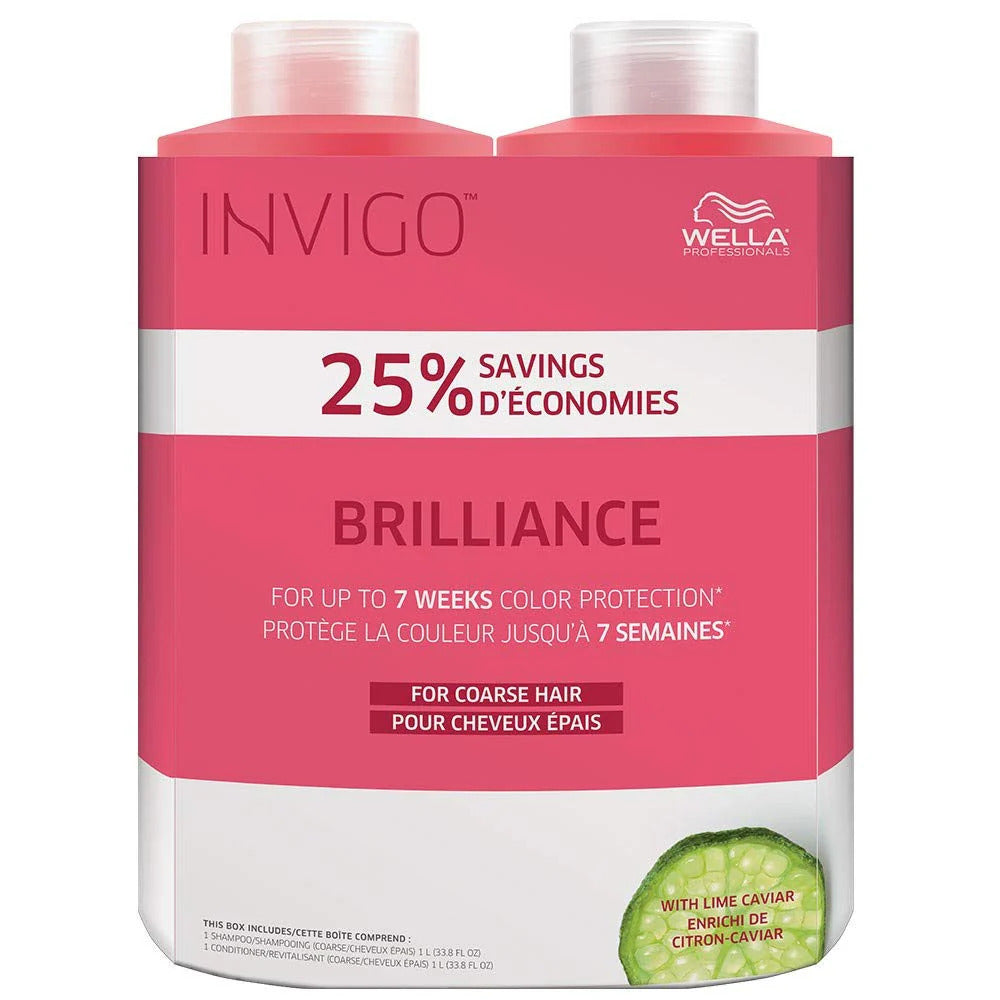 Wella Invigo Brilliance Shampoo and Conditioner Coarse Hair Duo 33.8oz