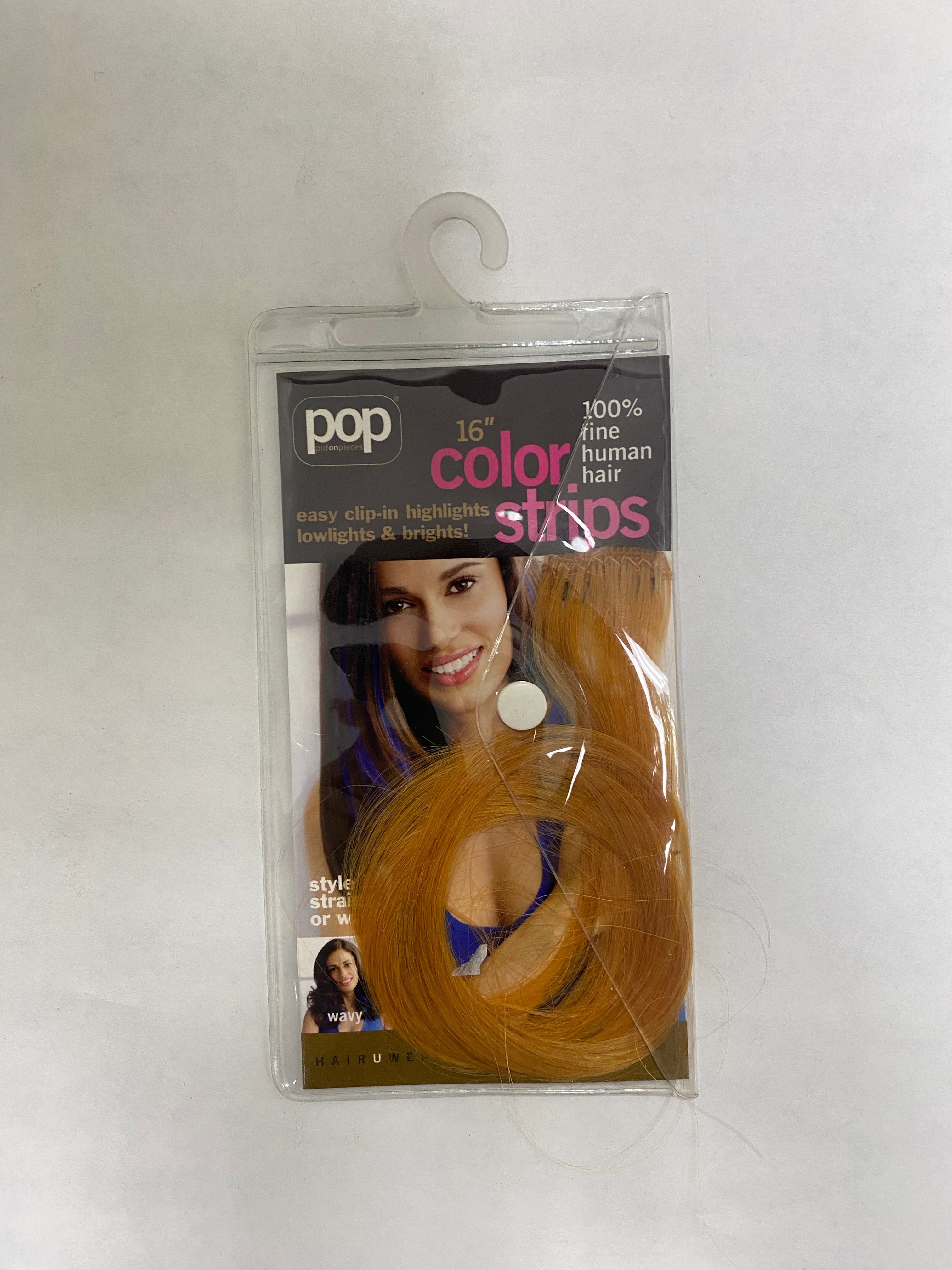 Hairuwear Human Hair Color Strips 16"-Gold