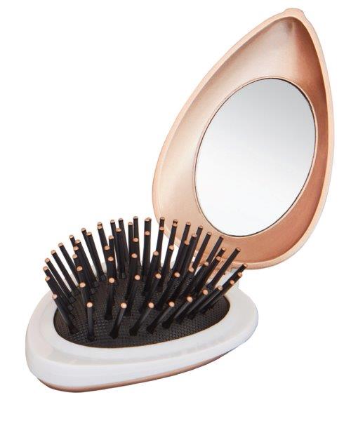 Folding Pop-Up Brush with Mirror Bronze