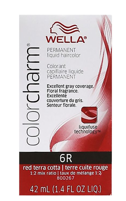 Wella Color Charm Permanent Liquid 6R Red Terra Cotta 1.4 oz-2 pack