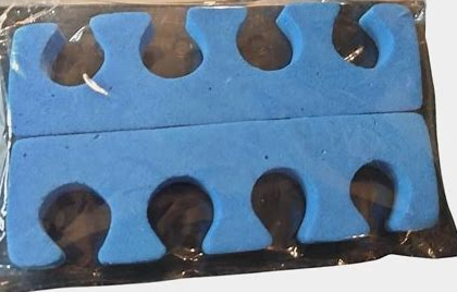 Brandon Cosmetics Foam Toe Separators for Pedicure- 6 pack (Color 3 Blue & 3 White)