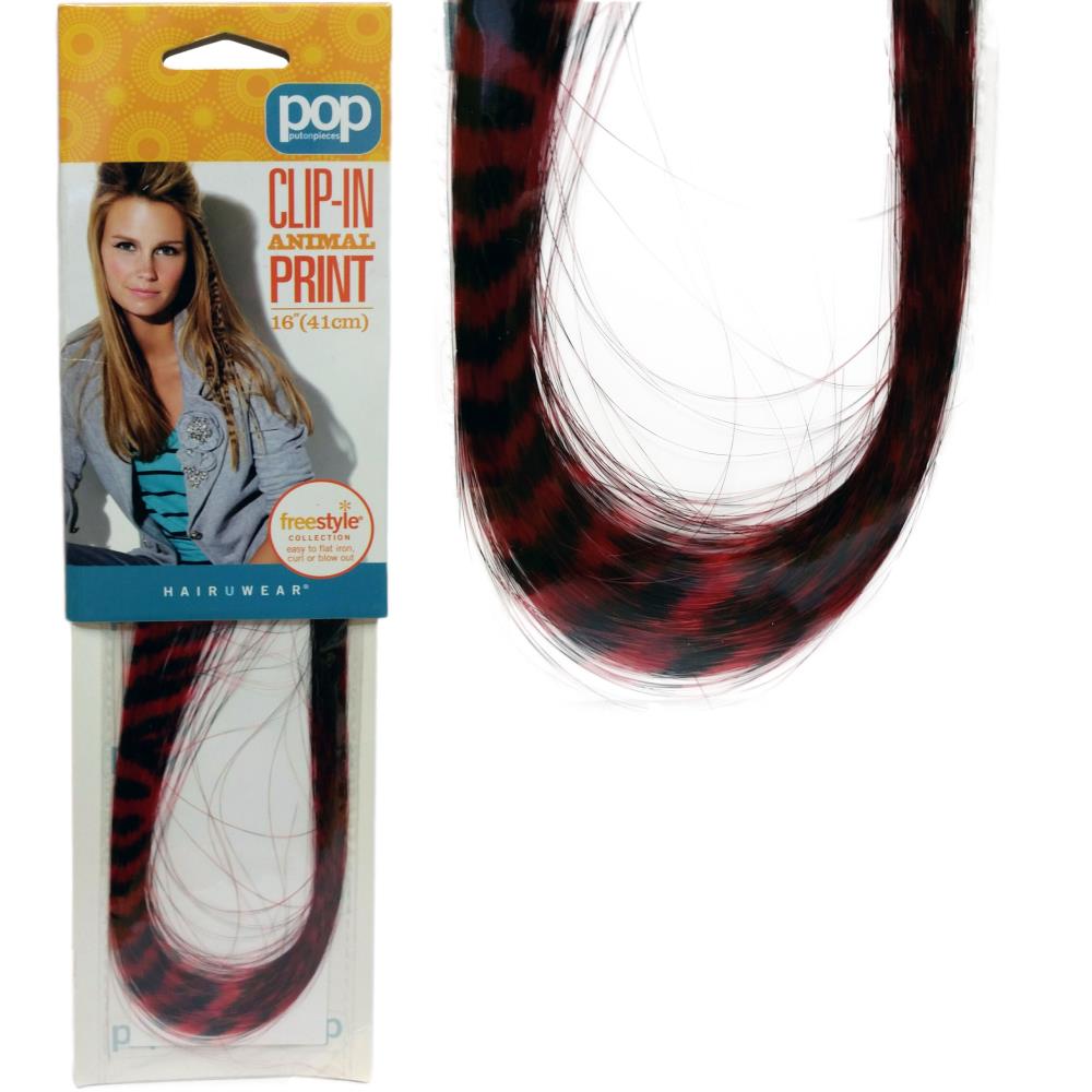 Hairuwear - Clip In Animal Print Red Tiger