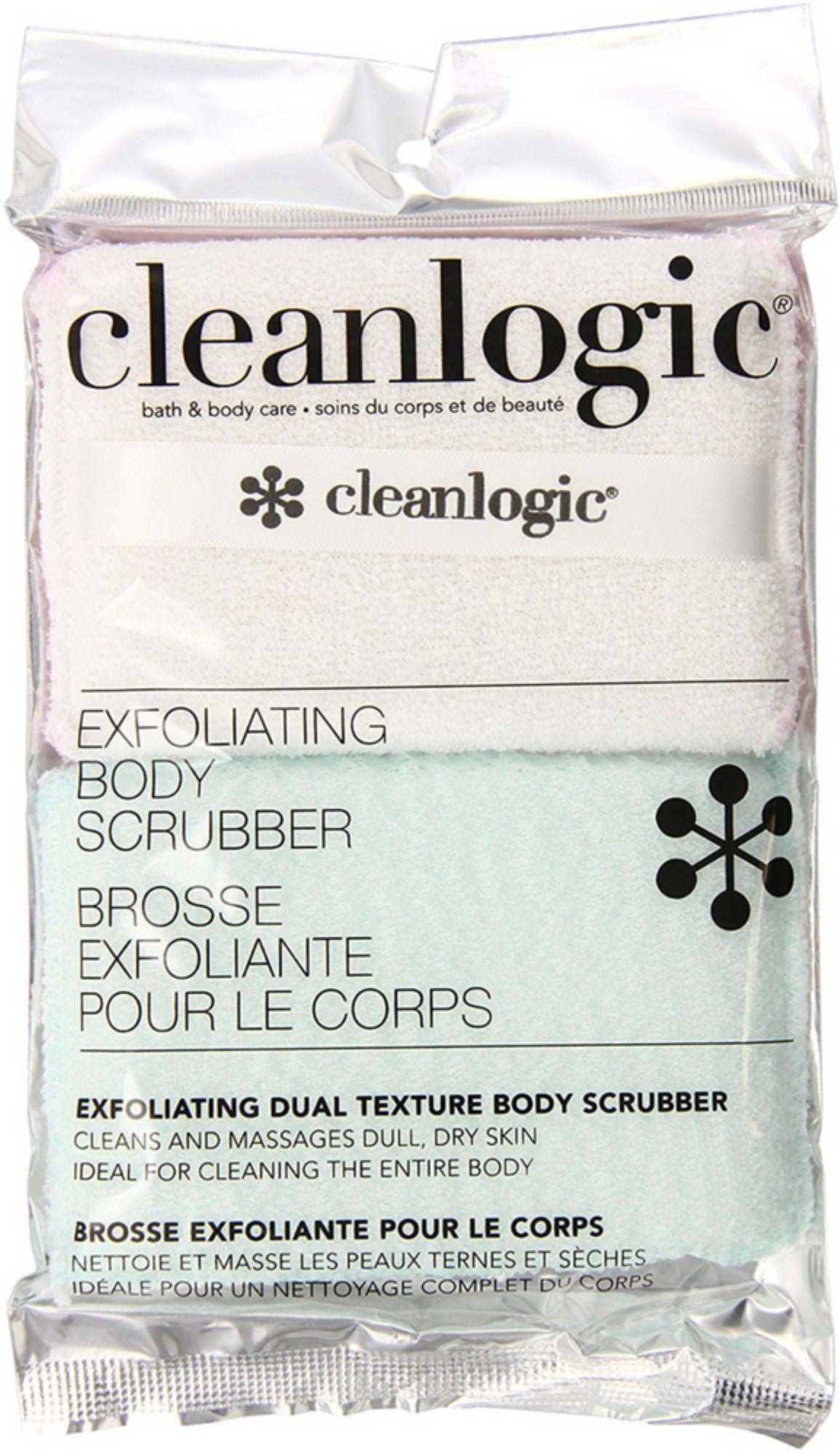 Clean Logic Exfoliating Dual Texture Body Scrubber- Colors May Vary
