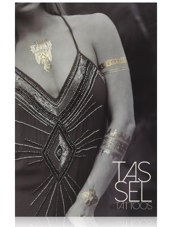 Tassel Temporary Metallic Body Art Tattoo, Take Me To Goa