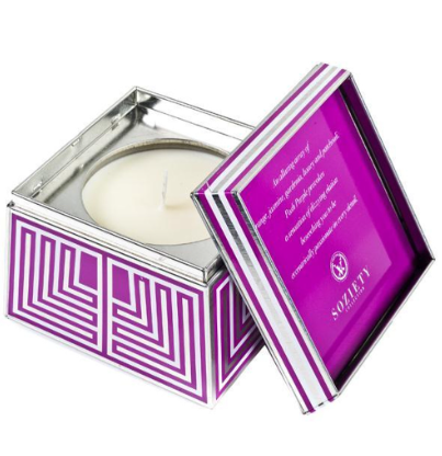 Votivo SOZIETY Trapezoid Tin Candle Posh Purple 7oz