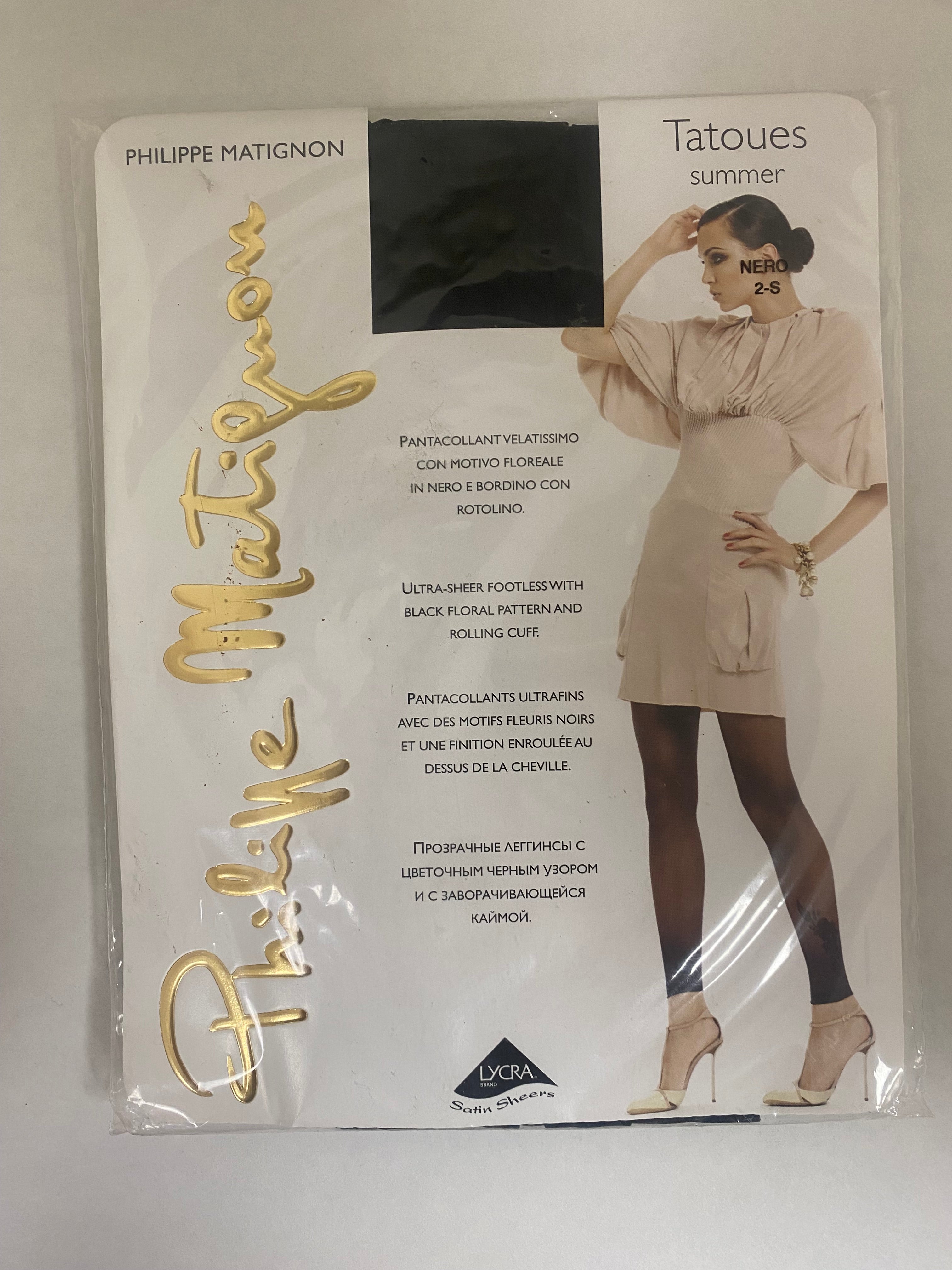 Philippe Matignon Tatoues Summer Tights Black (Size 2-S)