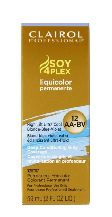 Clairol Soy4Plex 12AA-BV High Lift Ultra Cool Blonde Blue Violet-2 pk