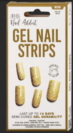 ARDELL UV Gel Nail Wraps, Gel Nail Strips Pot of Gold, 16 Pcs