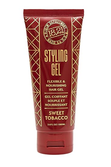 18.21 Man Made Hair Styling Gel for Men- Sweet Tobacco Scent 3oz.