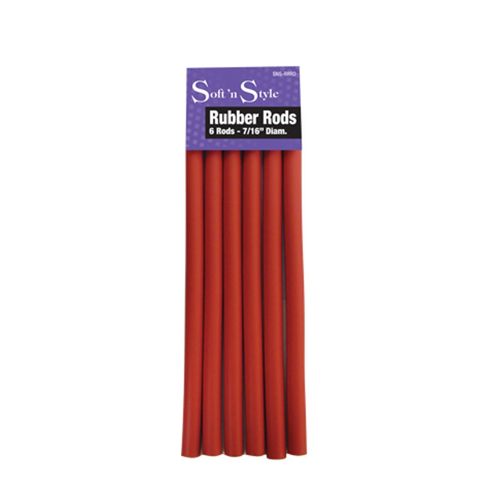 Soft ’n Style Rubber Rods Red 1/2" (6pk)