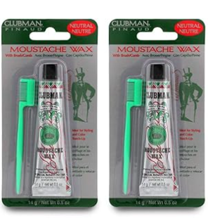 Clubman Moustache Wax Hang Pack Neutral -3 pack