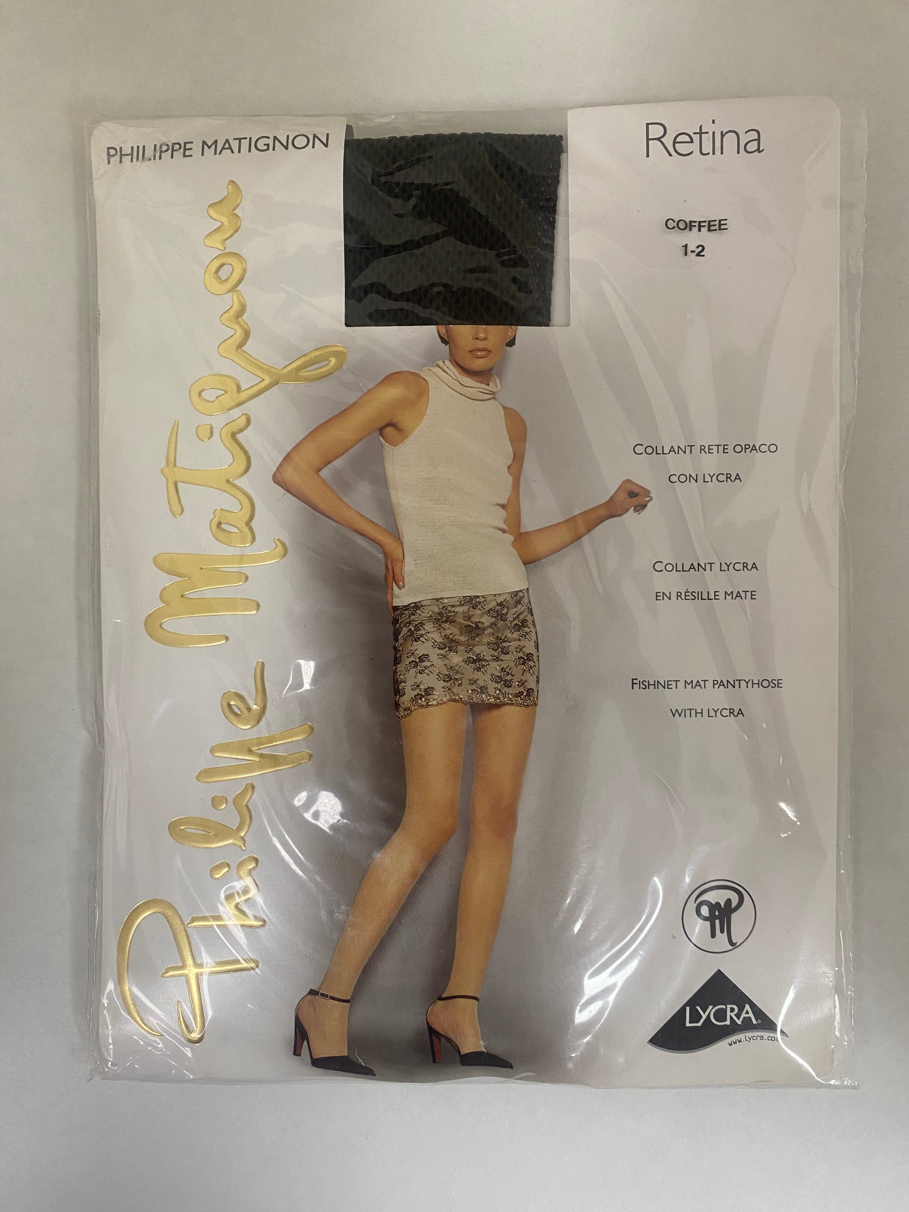 Philippe Matignon Retina Fishnet Mat Pantyhose Coffee (Size 1-2)