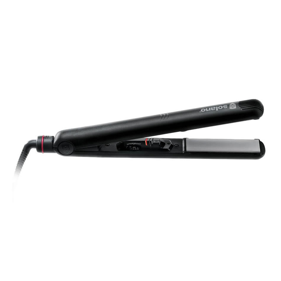 Solano Sleek Heat Professional 1" Ceramic Flat Iron Hair Straightener, Ionic, Anti-Static Technology, Black
