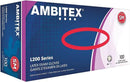 Ambitex Latex Exam Gloves White Small, 100Ct