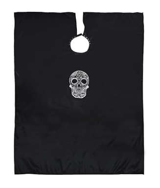 Betty Dain Sugar Skull Styling Cape- STYLE 8002-BLK/SIL