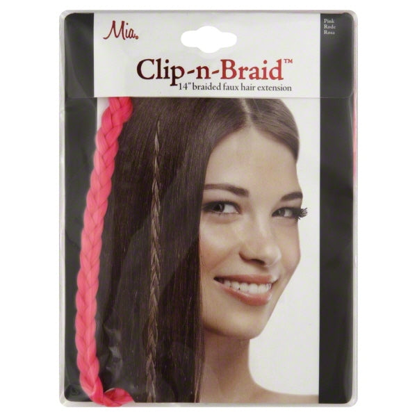 Mia Clip-n-Braid 14" Hair Extension Hot Pink