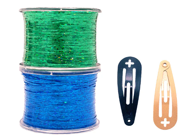 Mia Bling String Green & Silver 2 spools/ 10 Clips
