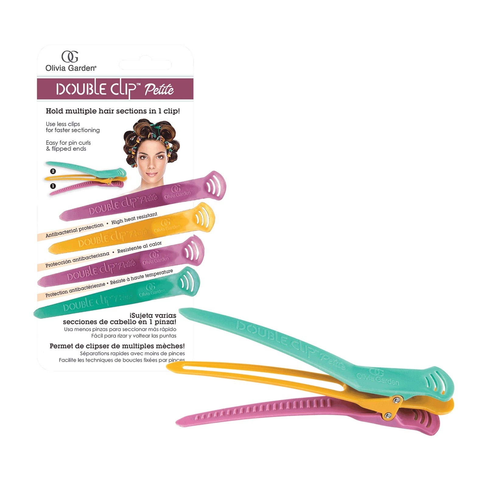 Olivia Garden Double Clip Petite - 4 clips
