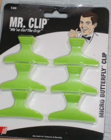 Mr. Clip Micro Butterfly Bag 6 Clips- Green