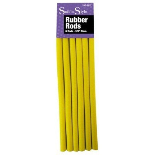 Soft ’n Style Rubber Rods Yellow 3/8" (6pk)