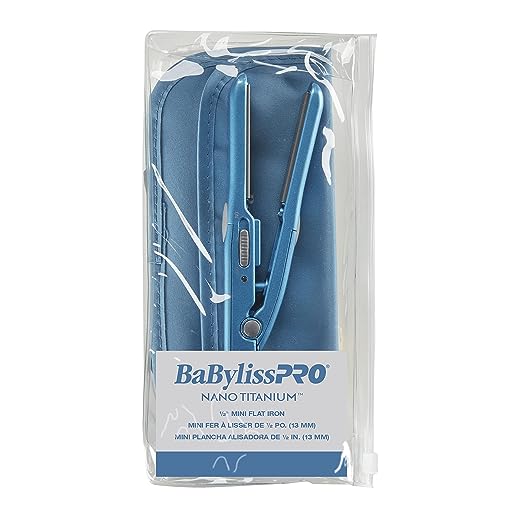 BaBylissPRO Nano Titanium ½” Mini Straightening Iron/Flat Iron Great for Travel or Quick Touch ups