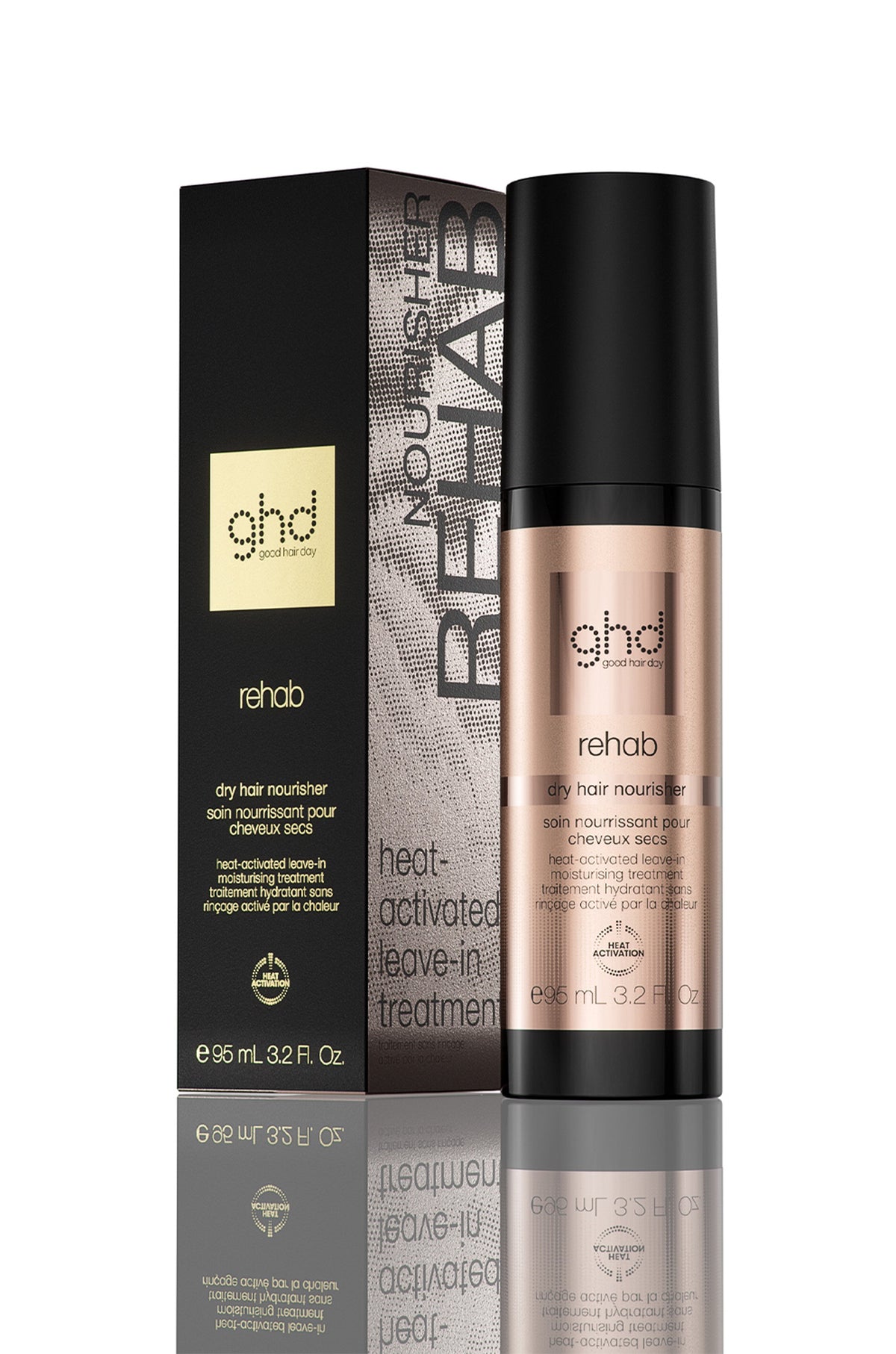 ghd REHAB Nourisher Heat-Activated Leave-In Hair Treatment for Dry, Coarse & Chemically Treated Hair