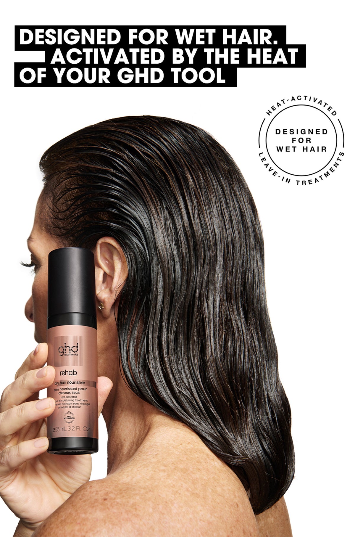 ghd REHAB Nourisher Heat-Activated Leave-In Hair Treatment for Dry, Coarse & Chemically Treated Hair