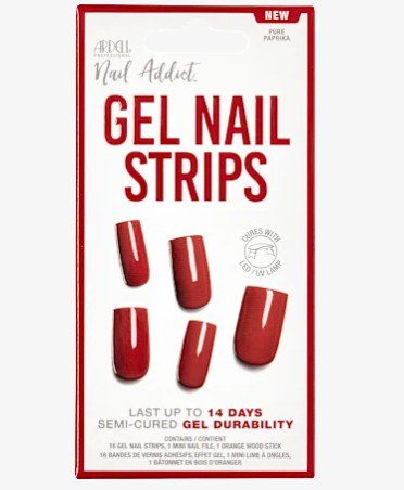 ARDELL UV Gel Nail Wraps, Gel Nail Strips Pure Paprika, 16 Pcs