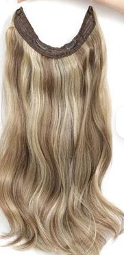 Hairuwear One-Piece Extensions 18" Wavy Sun-Streaked Brown