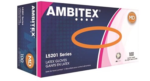 Ambitex Latex Powder-Free Medium 100 Gloves Per Box