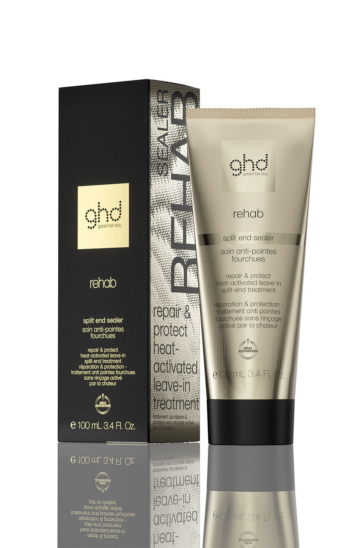 ghd REHAB Sealer Heat-Activated Leave-In Hair Treatment for Damaged, Dry & Split Ends | Heat Protection & Smoothing