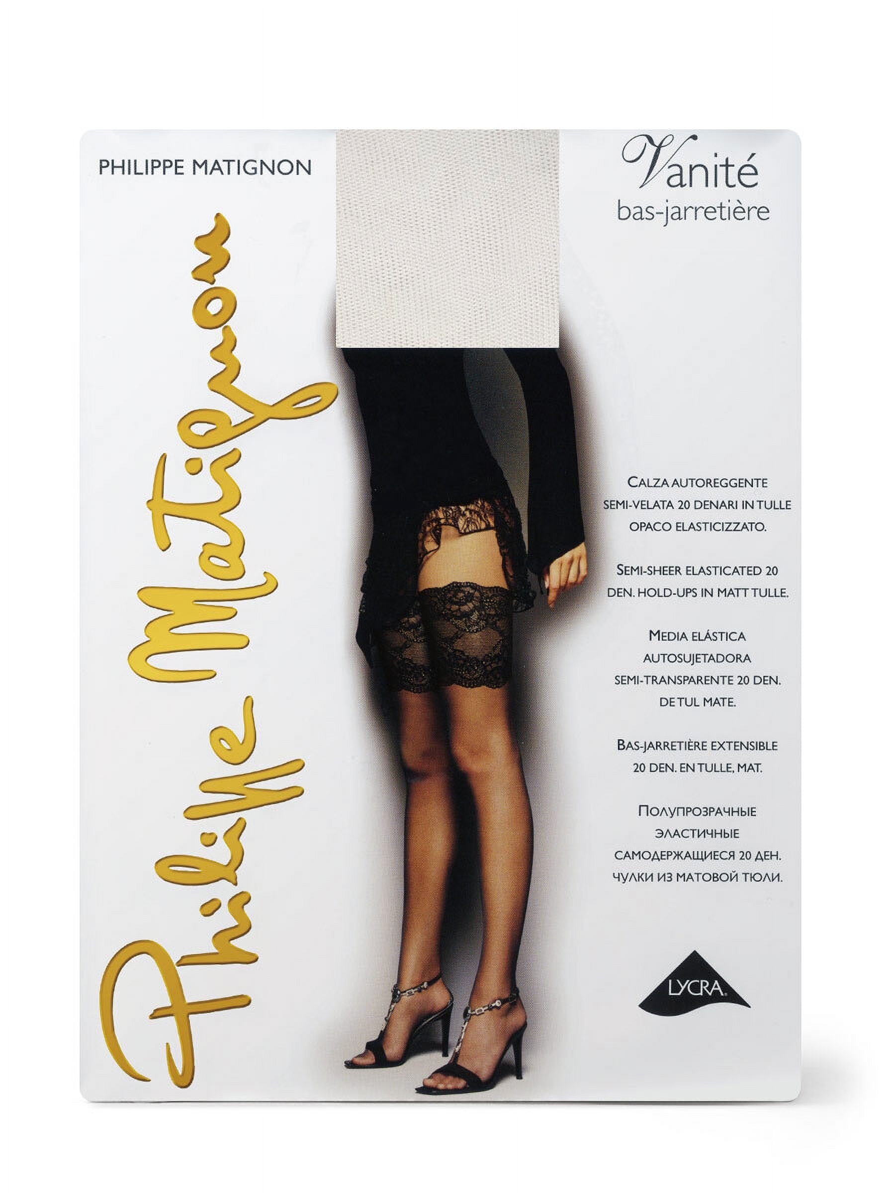 Philippe Matignon Vanite' Bas-Jarretière White (Size 2-S)