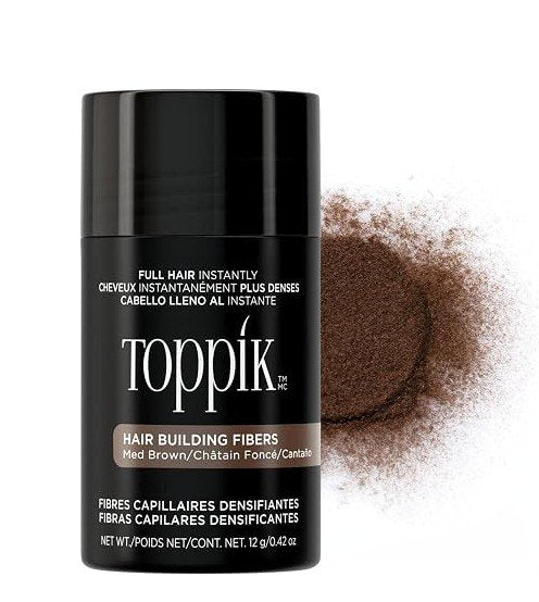 Toppik Hair Building Fibers, Medium Brown, 12g Fill In Fine or Thinning Hair, Instantly Thicker, Fuller Looking, 9 Shades for Men & Women, Keratin Protein Formula