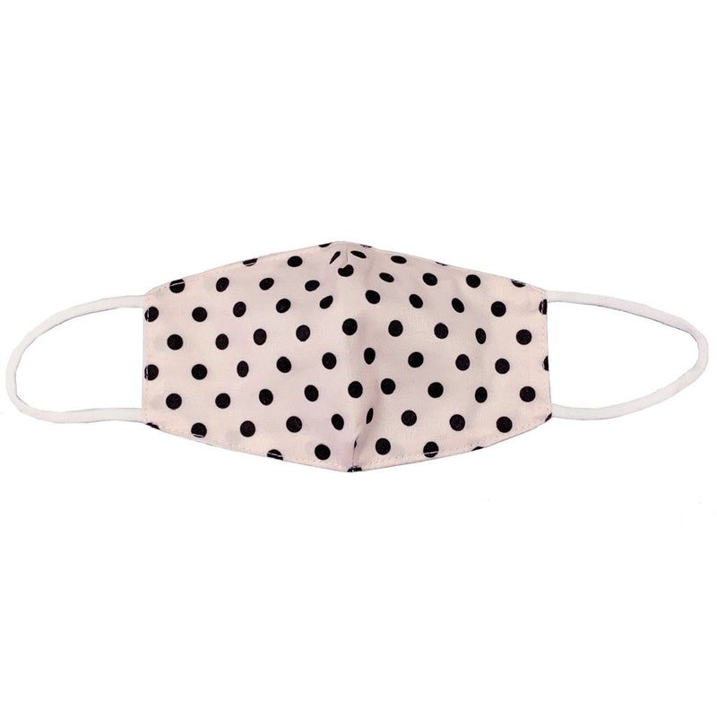 Orly Youth Fashion Cotton Face Mask In Polka Dot, Washable And Reusable With Elastic Straps