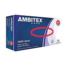 Ambitex V5201 Vinyl Gloves, Small, Clear, Box Of 100