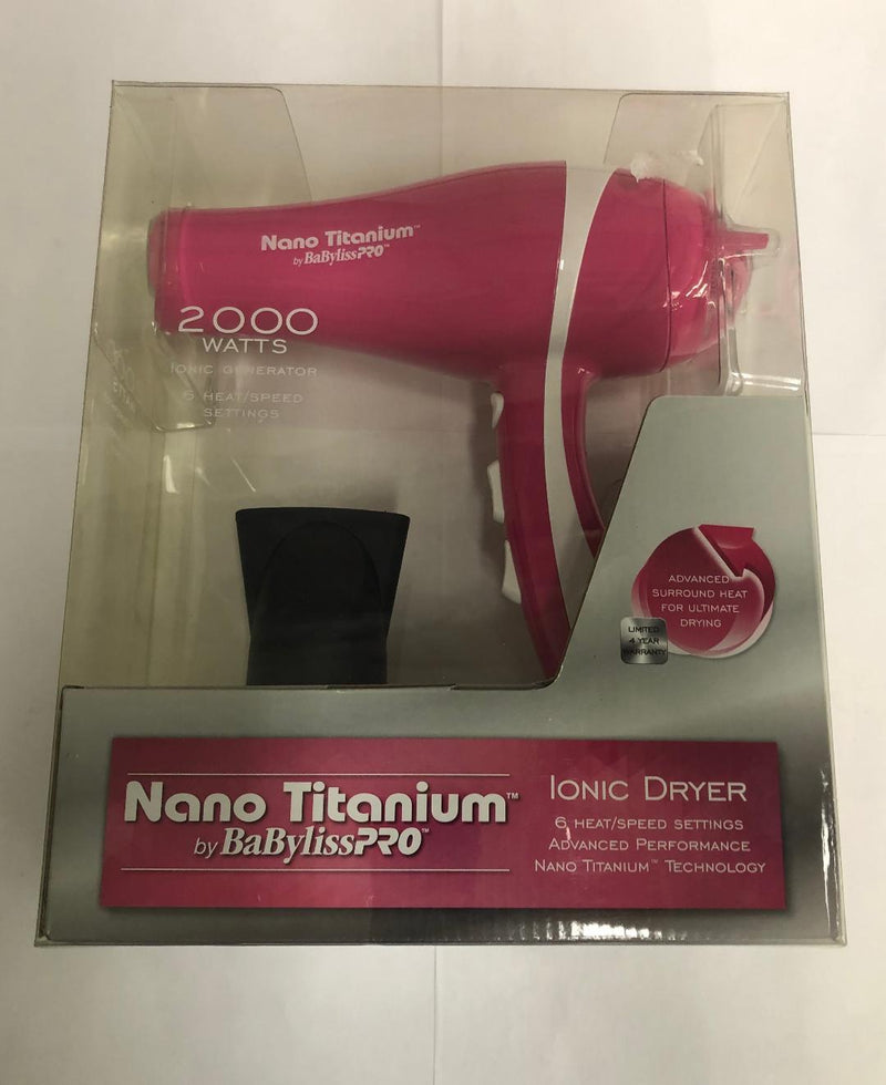 Babyliss Pro Nano Titanium Hair Dryer 2000 Watts Pink