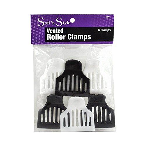 SOFT 'N STYLE Beauty Salon 6 Vented Roller Hair Styling Clamps HC-187