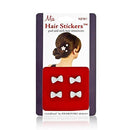 Mia Hair Stickers - Small Model No. 04603 - 4 Silver Bows